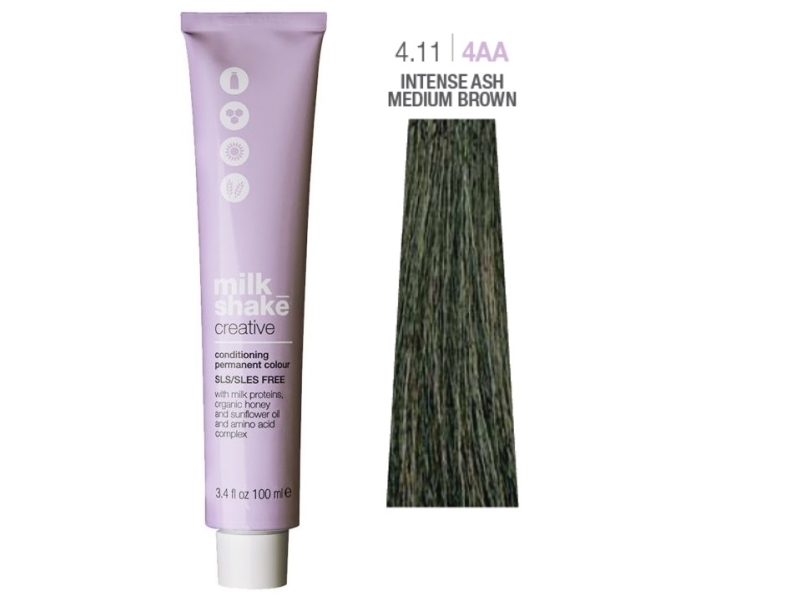 Milk Shake Creative Conditioning Permanent Colour 4.11-4 AA Intense Ash Medium Brown 100 ml