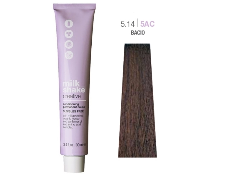 Milk_Shake Creative Conditioning Permanent Colour 100Ml 5.14/5Ac Ash Copper Deep Light Brown