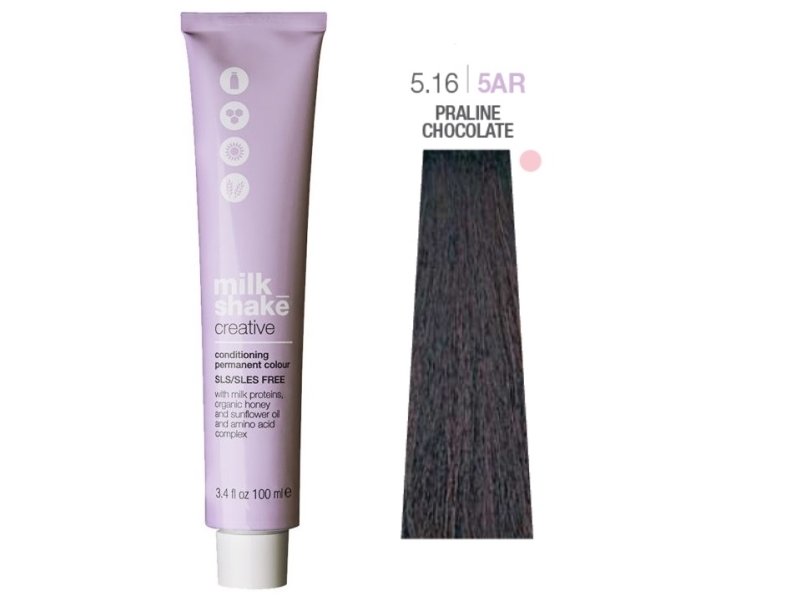 Milk Shake Creative 5.165AR kestoväri, tumman suklaan praliininruskea, 100ml, 100ml
