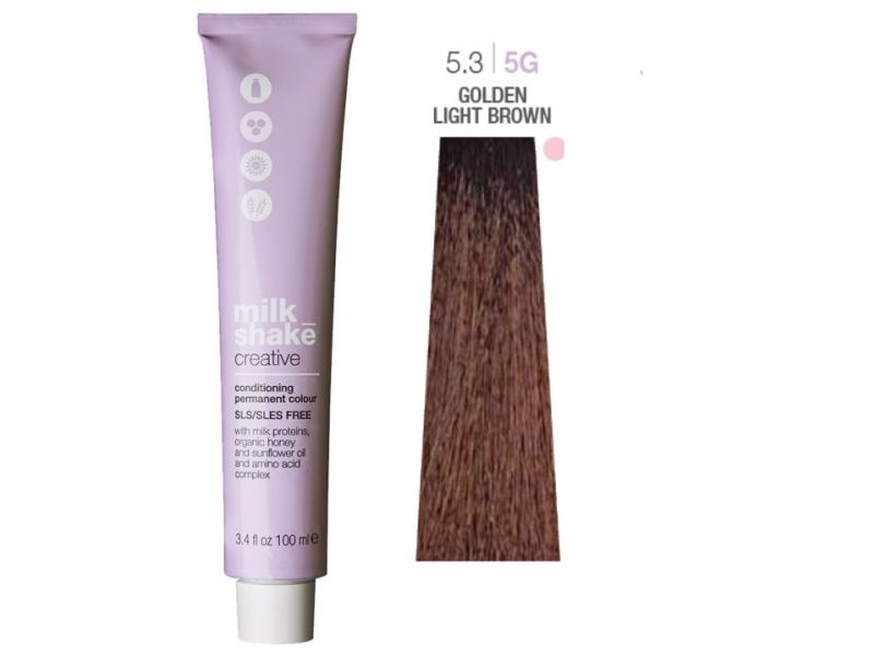 Milk Shake Creative 5.35G Dauerhafte Haarfarbe, Goldenes Hellbraun, 100Ml