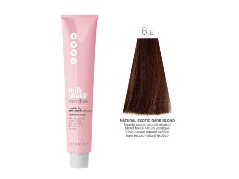 Milk Shake Milk Shake Smoothie Semi-Perm - Ammoniakfreies Haarfärbemittel 100Ml, Farbpalette - 6,E || Naturlig Dark Exotic Blonde