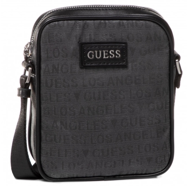 Guess Dan Dokumenthalter Textil Crossbody-Tasche, Schwarz, Hmdljcp0317