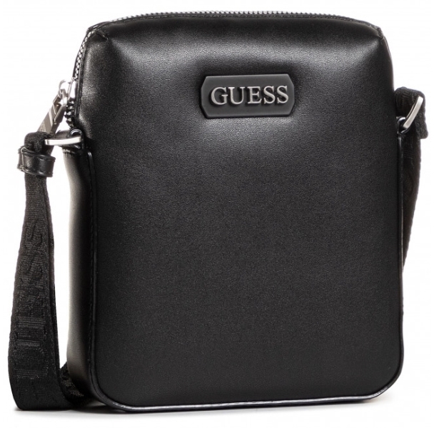 Guess, Dan, Document Holder, Leather Crossbody Bag, Black, Mini, For Men For Men