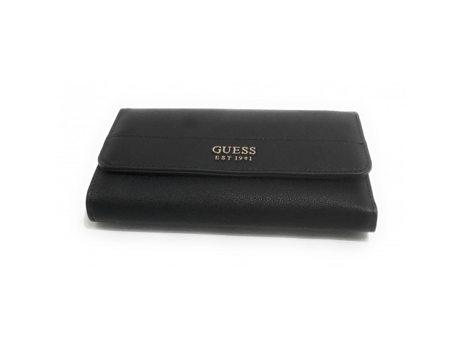 Guess Katey, Pung I Syntetisk Læder, Slg Large Zip, Sort