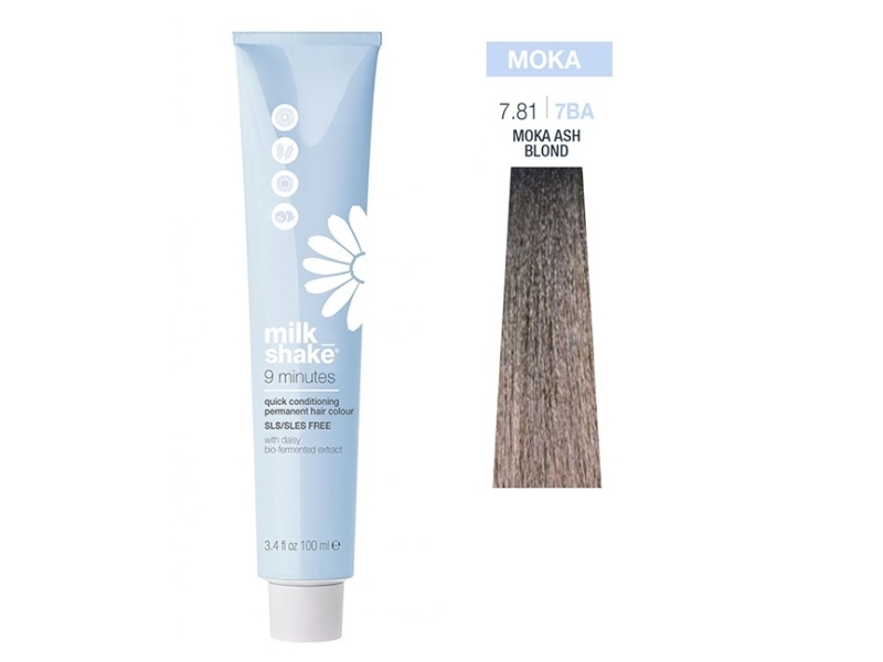 Vopsea Permanenta Rapida Milk Shake 9 Minuten 7.81, Mocha Blond Cenusiu, 100Ml
