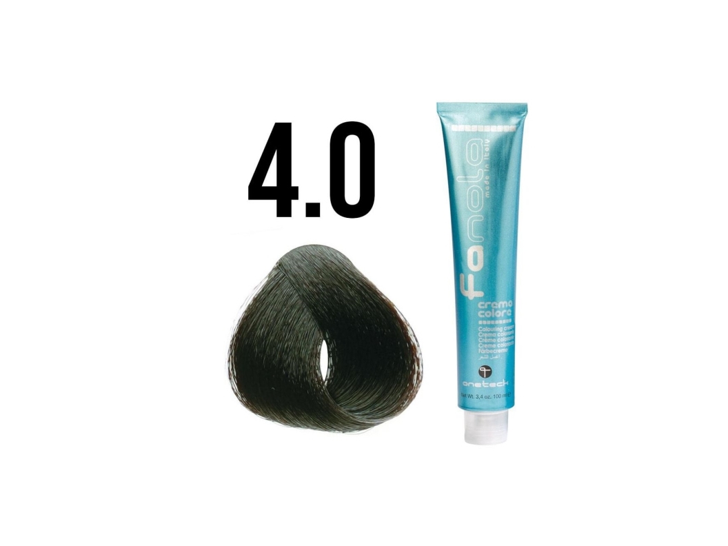 Fanola Cream Color 4.0 Medium Chestnut Brown 100Ml3.38Oz Hair Coloring