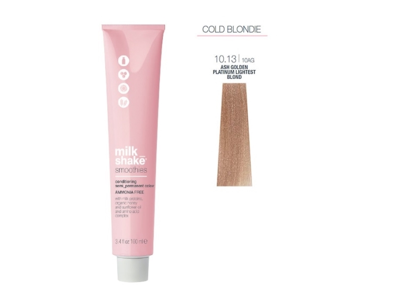 Semi-Permanent Dye Milk Shake Smoothies 10.1310Ag, Blonde Platinum Golden Ash, 100Ml