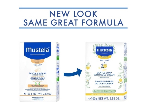 Mustela Gentle Bath Soap With Cold Cream 100G Baby Gentle Soap For Face And Body
