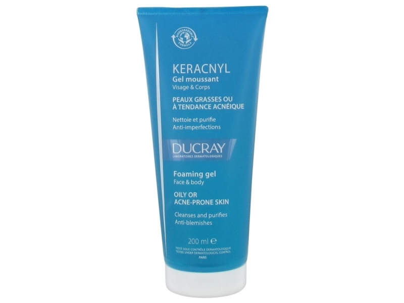 Ducray Keracnyl Gel Cleanser 200Ml Cleanses And Purifies Oily Skin Prone To Acne