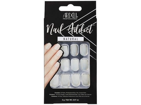 Ardell Nail Addict Natural Style Artificial Nails Salon Quality Nail Tips For Home Natural Squared