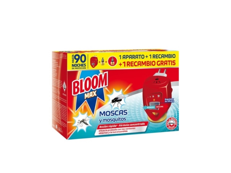 "Bloom Max Stop Fluer Og Myg Elektrisk Enhed + 2 Genopfyldninger