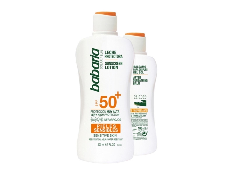 Babaria Sonnenschutz Körper Milch Empfindliche Haut Spf50 200Ml After Sun Aloe 100Ml