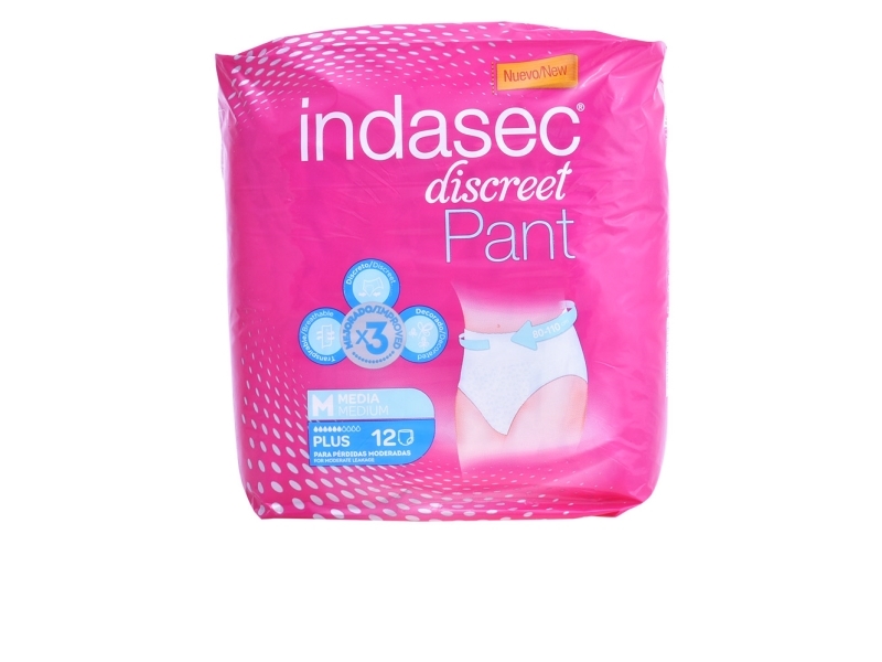 Indasec kelnaitės Plus vidutinio dydžio 12 vnt