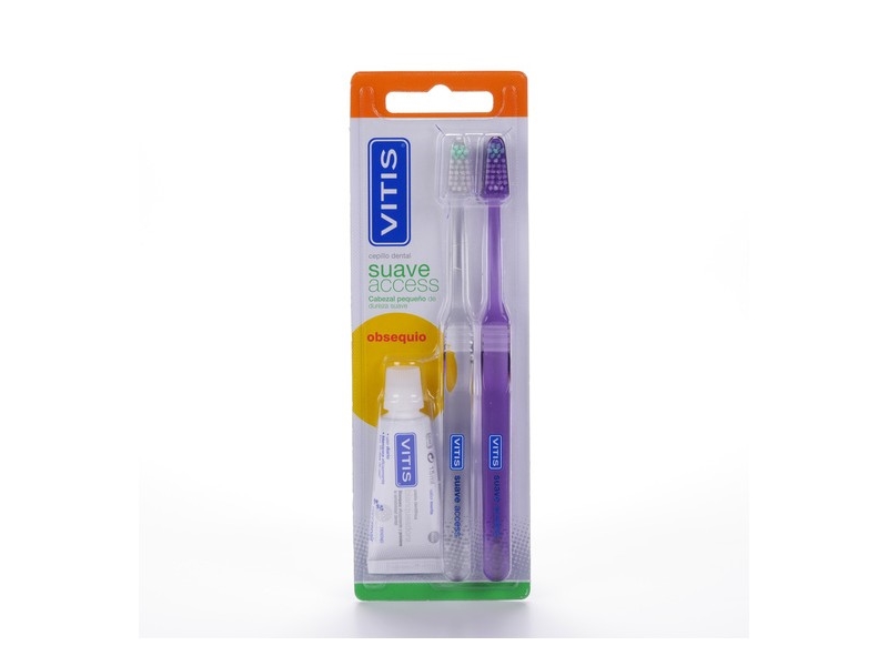 Vitis Double Set Den Access Soft Zahnbürste Zahnpasta