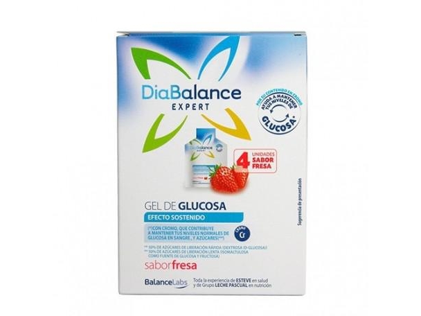 Diabalance Expert Glucose Gel Sustained Effect Jordbær 4 Poser