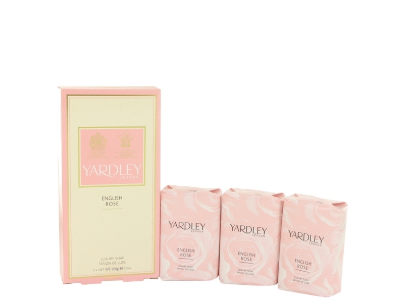 Trio-sætsæbe Yardley English Rose duftende sæbestykker, 100 g