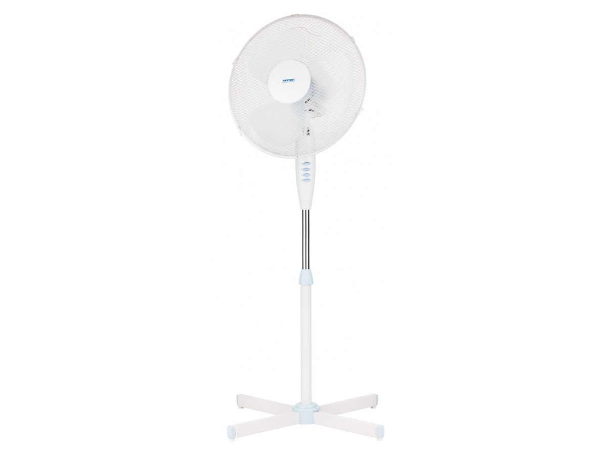 MPM MWP-17, Husholdning bladløs ventilator, Hvid, Gulv, 36,5 cm, 90°, Knapper