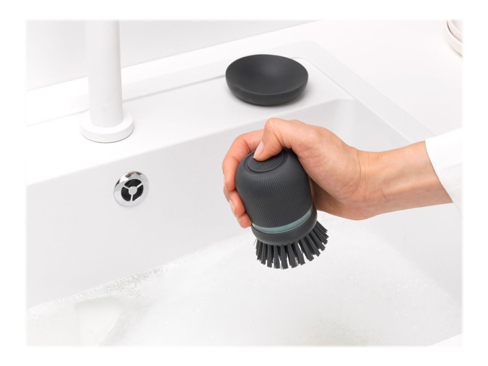 brabantia - soap dispensing dish brush - polyester - dark grey