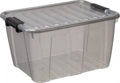 Plast Team opbevaringsboks/pudlo Home box 30 L grå