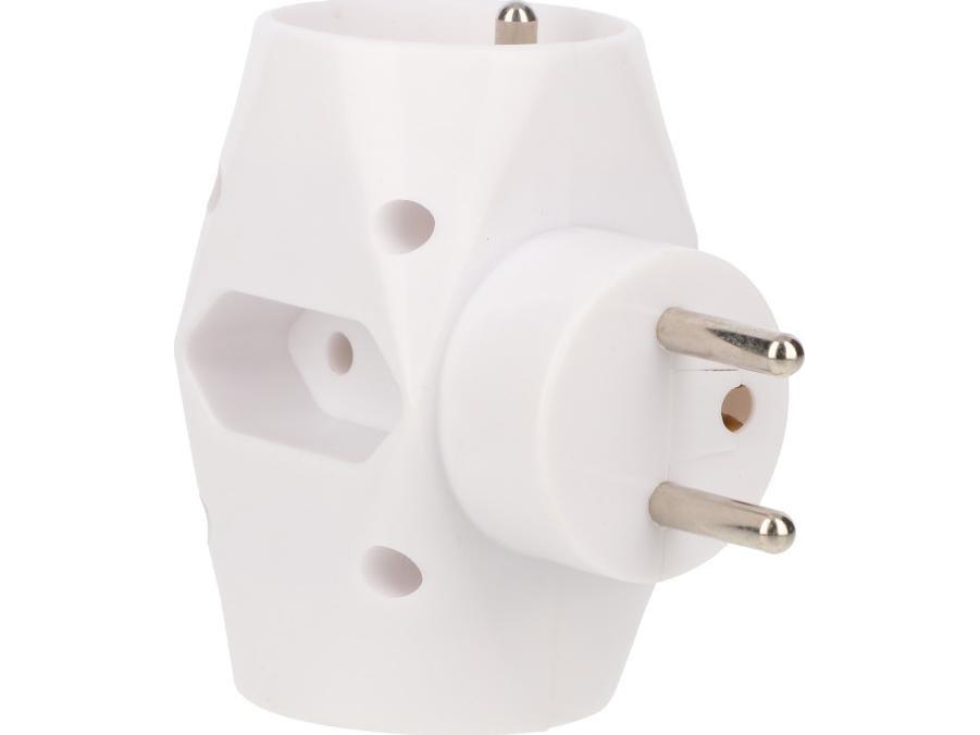 Plastrol 2-stikdåsefordeler z/u+2x Euro hvid R-21