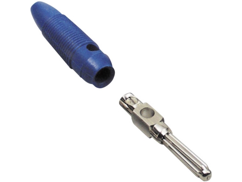 TRU COMPONENTS Bananstik Stik, lige Stift-diameter: 4 mm Blå 100 stk | EL Artiklar - Verktyg för EL - Laboratoriemätningsutrustning | GameStuff