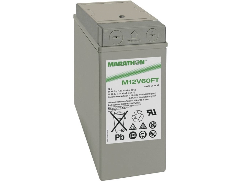 Gnb Marathon Exim12v60ftv0 Blybatteri 12 V 59 Ah Blyfleece (B X H X T) 107 X 263 X 280 Mm M6 Skruetilslutning Vedligeholdelsesfri
