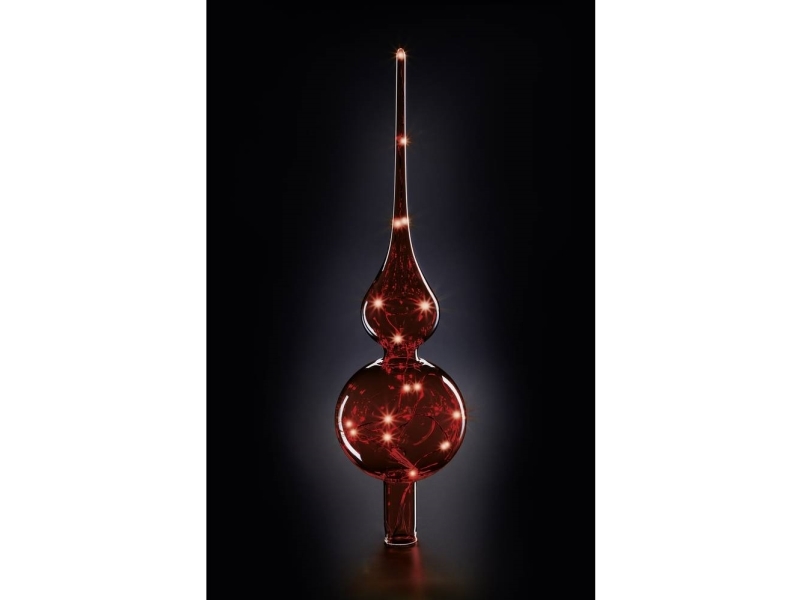 Krinner 76032 Christbaumspitze Warm White Led (Rgb) Rot Mundgeblasenes Glas, Mit Kontakt