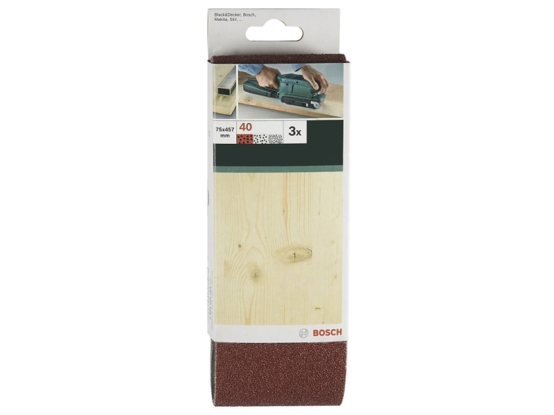 Bosch Accessories 2609256206 Slibebånd Kornstørrelse 80 (L X B) 457 Mm X 75 Mm 3 Stk
