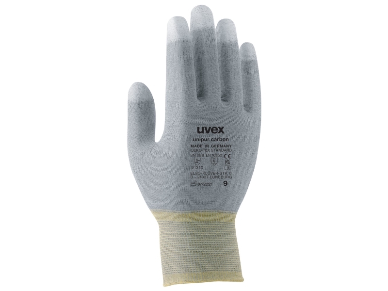 Uvex 60556, Fabrik-Handschuhe, Grau, Karbon, Polyamid