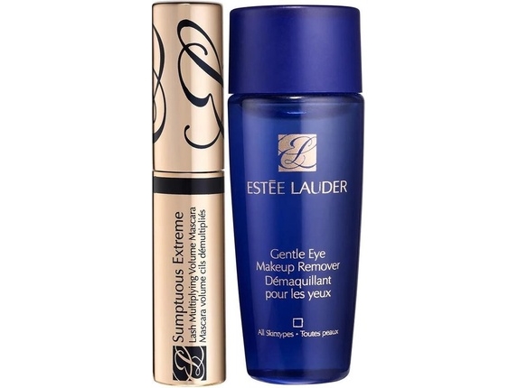 Estee Lauder Extreme Lashes Set with Gentle Eye Makeup Remover Lotion 30ml and Sumptuous Extreme Waterproof Volumizing Mascara 2.8ml