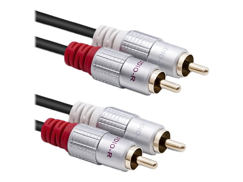 Qoltec 52335 Kabel 2X Rca Auf 2X Rca 0,5 M Schwarz