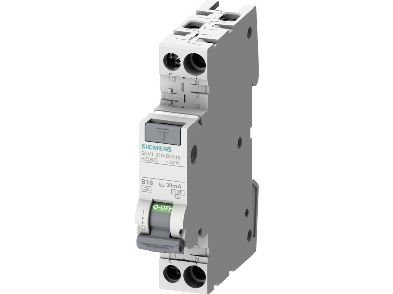 Siemens 5SV13166KK16 FI-säkerhetsbrytare/automatisk säkring 1-polig 16 A 0,03 A 230 V | EL Artiklar - Elcentral - Strömbrytare | GameStuff