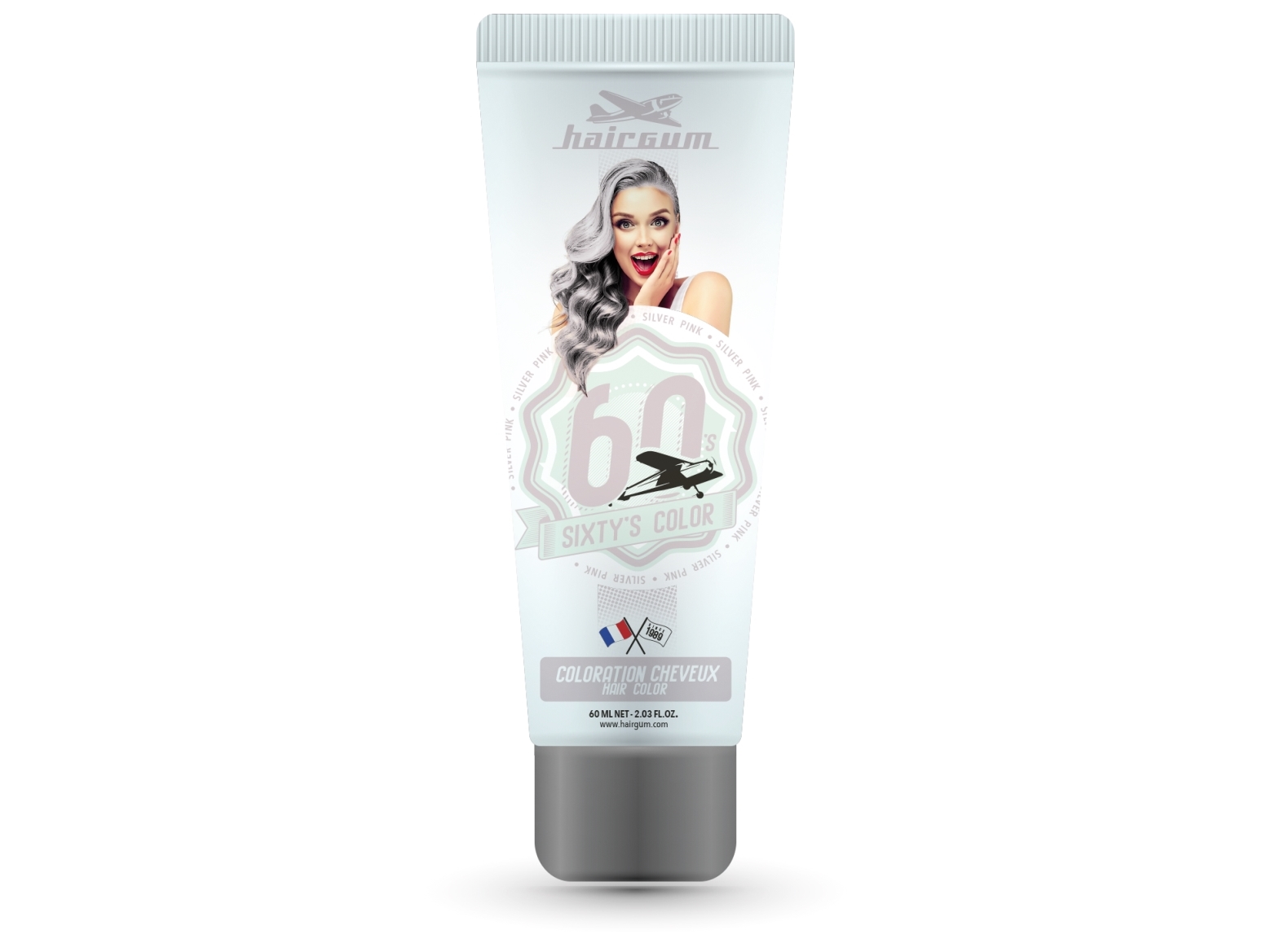 Haargummi Farbe Cra Me Semi Permanent Farbe Sixtys Farbe Silber Rosa