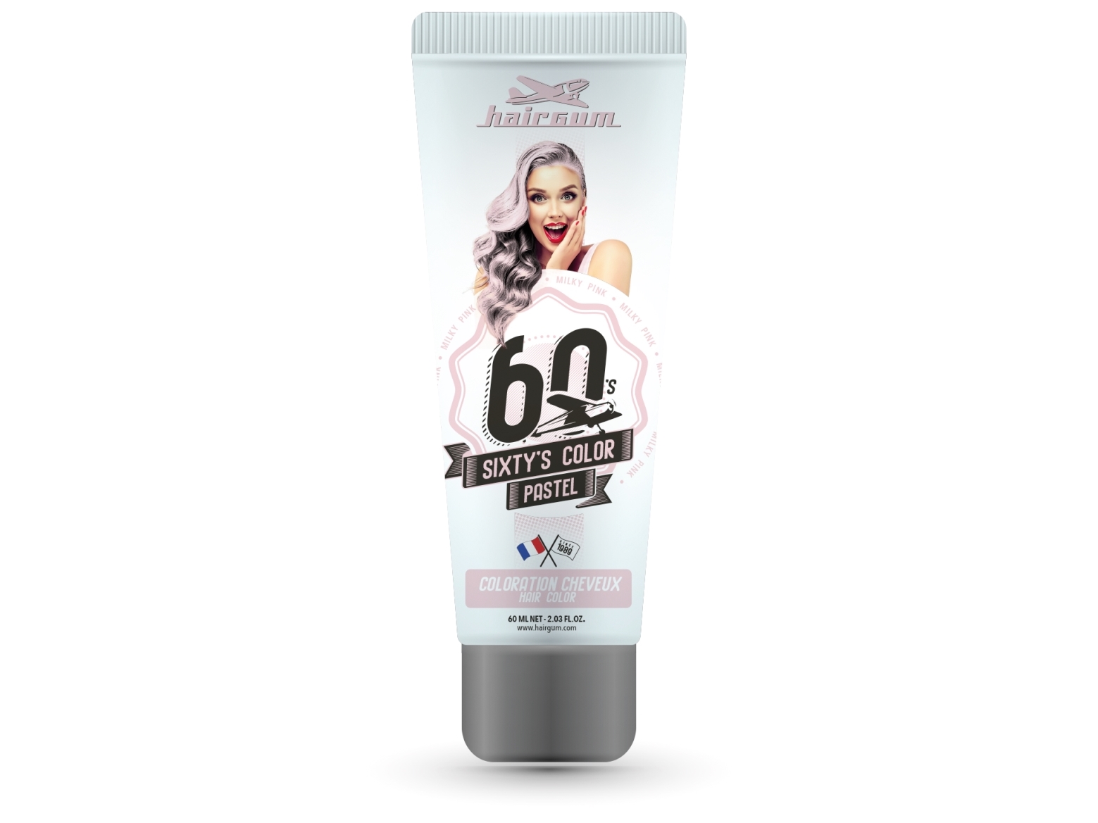 Haargummi Kleurcra Me Semi Permanent Farbe Sixtys Farbe Milchig Rosa