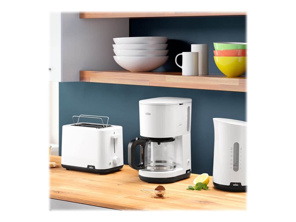 Braun Breakfast1 HT 1010 WH - Brødrister - 2 skive - 2 Holdere - hvid