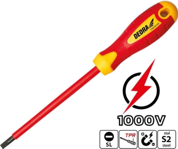 Dedra isolerad platt skruvmejsel 4x100mm | Verktyg & Verkstad - Skruvmejsel - Spårmejslar | GameStuff