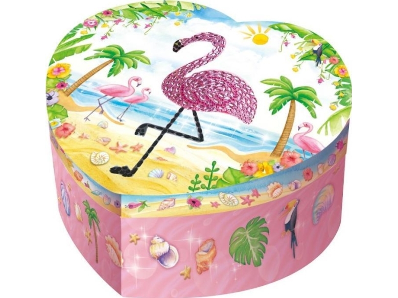 Pulio Pecoware Hjerteformet Spilledåse - Flamingo