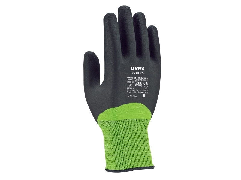 Uvex C500 XG, Antracit, Lime, Grön, Grå, Vuxen, Vuxen, Unisex, Polyeten, Viskos, Fiber, Polyamid | Kläder & Säkerhet - Handskar - Skyddshandskar | GameStuff