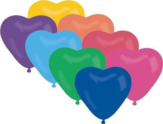 GMR Ballonger mix färgade hjärtan - 29 cm - 50 st universal | Bordssättning - Bar & vin - Ljusstakar och Lampor | GameStuff