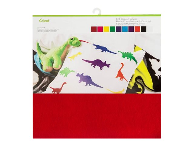 Cricut - Bastelmaterial - 305 X 305 Mm - 10 Blätter - Schwarz, Weiß, Blau, Gelb, Rot, Grün, Orange, Rosa, Türkis - Filz