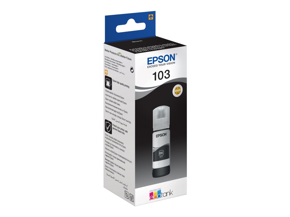 Epson 103 - 65 Ml - Sort - Original - Blækrefill - For Epson L1210, L3210, L3211, L3250, L3251, L3256, L3260, L3266, L5296 Ecotank L11050, L1250