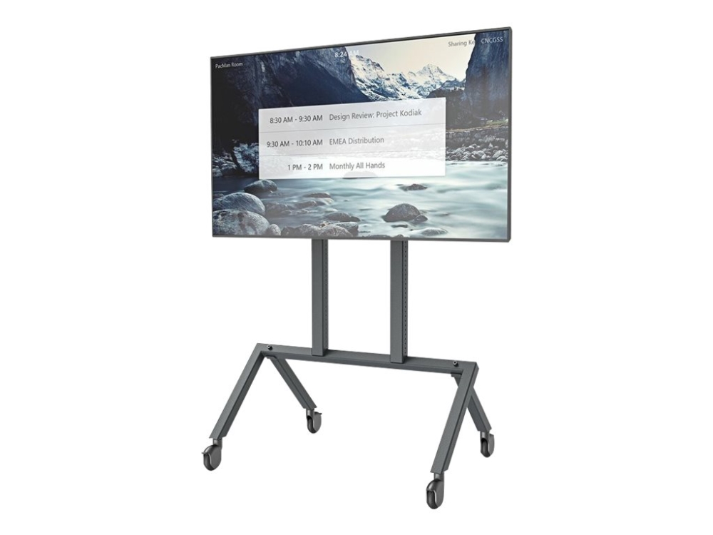 Heckler Av - Vogn Med Hjul - For Lcd Display - Stål - Sort Grå - Skærmstørrelse: 50"-75" - Monteringsgrænseflade: 400 Mm
