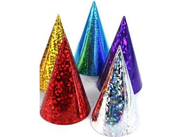 Party Deco festhattar färgglada holografiska - 6 st universell | N - A | GameStuff