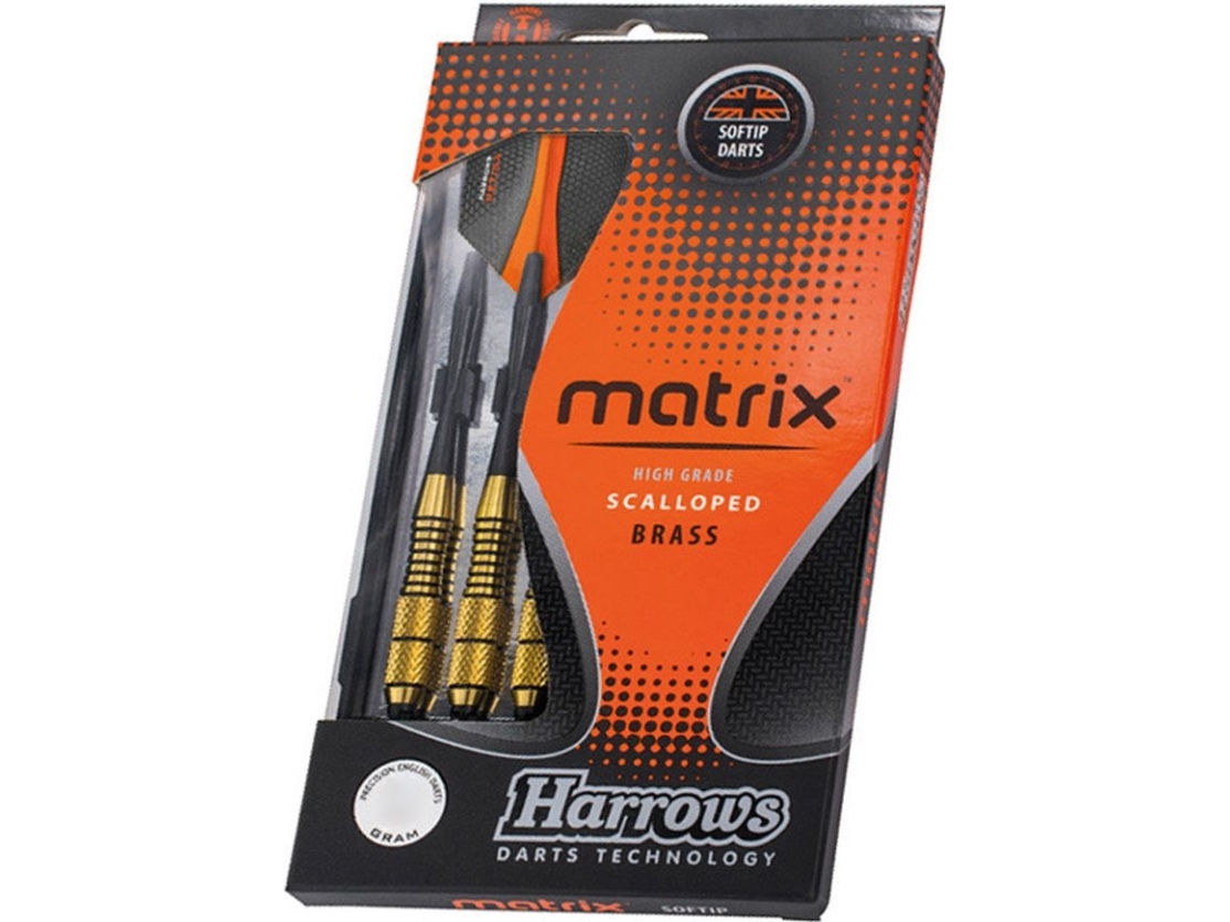 Harrows Darts Matrix, Blød Spids, Sort, Guld, Orange, Messing, Voksen, 45 Mm, 7,6 Mm
