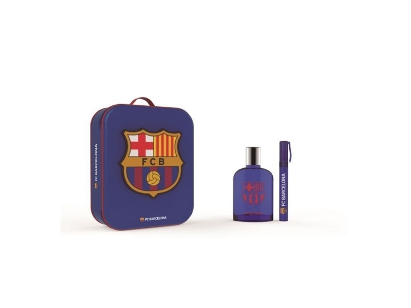 Fc Barcelona Eau De Toilette-Set Für Herren 100 Ml + 10 Ml Mini + Kulturbeutel