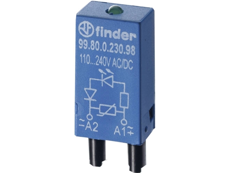 Finder Indstiksmodul med LED 99.80.0.230.59 Lysfarve: Grøn Bulk 10 stk