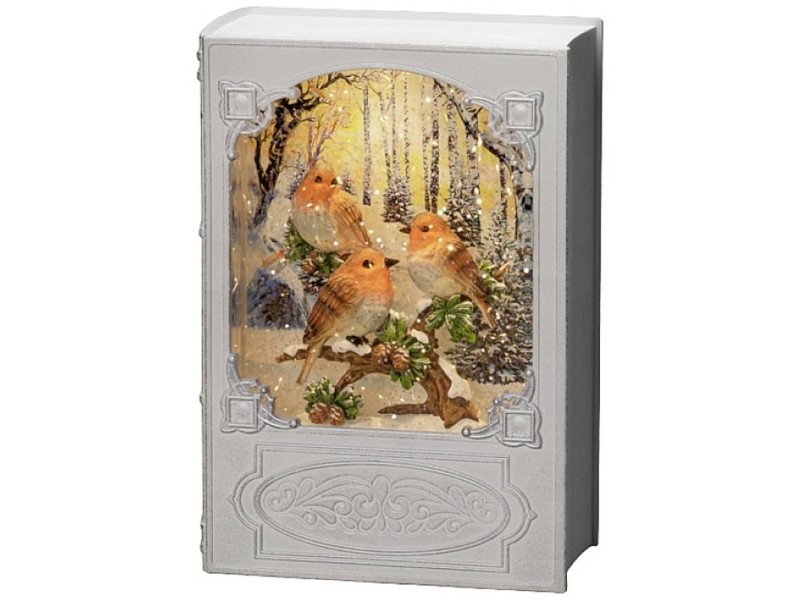 Konstsmide 4285-200 LED-lykta Fåglar Varmvit LED (RGB) Vit fylld med vatten, Timer | N - A | GameStuff