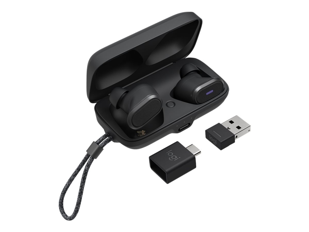 Logitech Zone True Wireless - Ægte Trådløse Øretelefoner Med Mik. - I Øret - Bluetooth - Aktiv Støjfjerning - Grafit