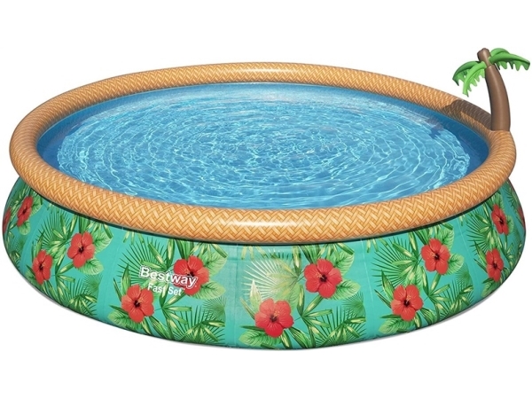 Bestway Fast Set 57416, 9677 l, Inramad / uppblåsbar pool, Vuxen och barn, Multifärg, 24,2 kg | Trädgården - Pools & Vatten spel - Pools & bassäng | GameStuff