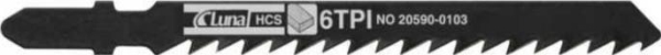Luna stiksavklinger til stiksav HCS til træ, slebet skær, sprunget tand 75x8x1,3-6 5-P